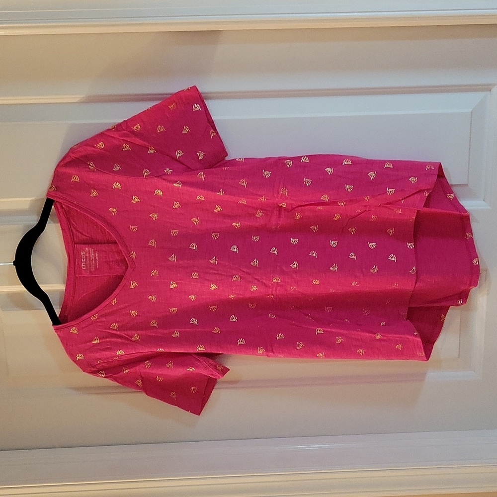 Chicos fuschia sailboats tee small